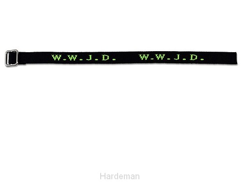 Armband WWJD Zwart/Neon Groen