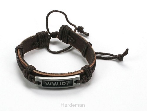 Armband leer wwjd bruin verstelbaar