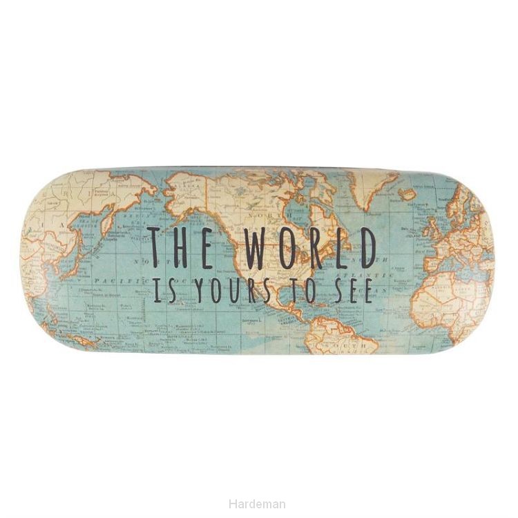 Brillenkoker RETRO vintage world map