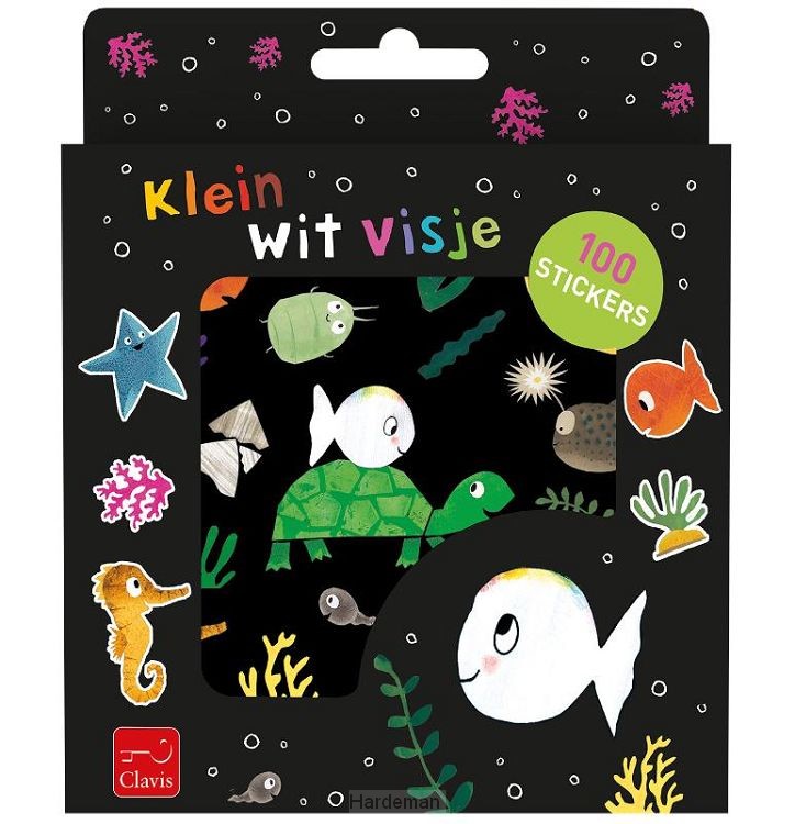 Klein wit visje stickerset