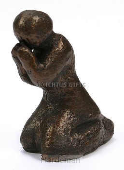 Beeld 606b gebed 6cm brons