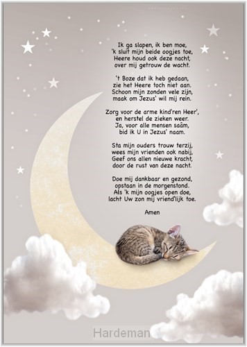 Poster A4 Ik ga slapen, ik ben moe