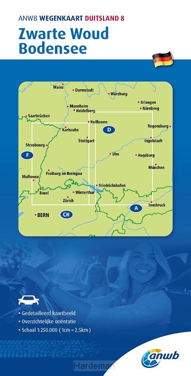 ANWB*Wegenkaart Duitsland 8. Zwarte Woud/Bodensee