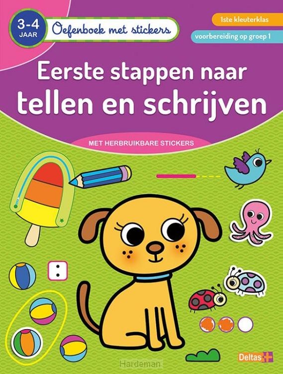 Oefenboek met stickers - Eerste stappen naar tellen en schrijven (3-4 j.)