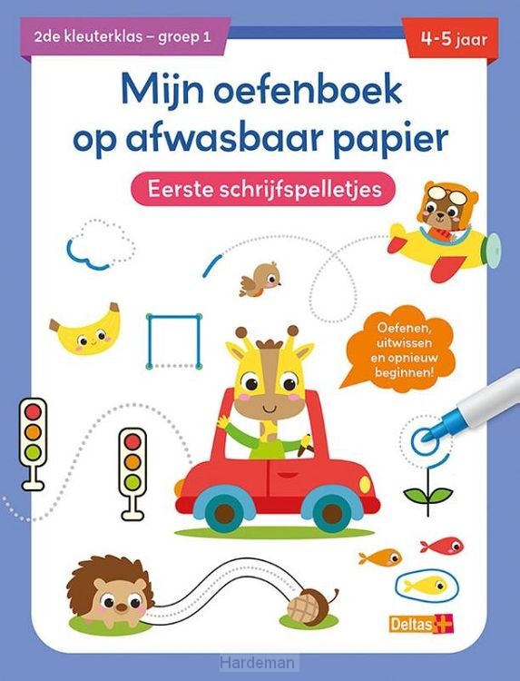 Mijn oefenboek op afwasbaar papier / Eerste schrijfspelletjes 4-5 jaar