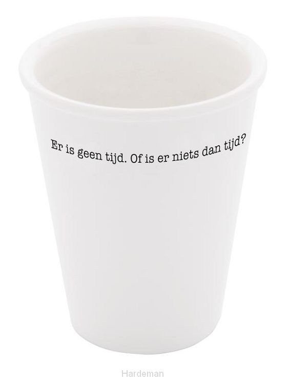 Porseleinen beker 'Er is geen tijd' set van 2
