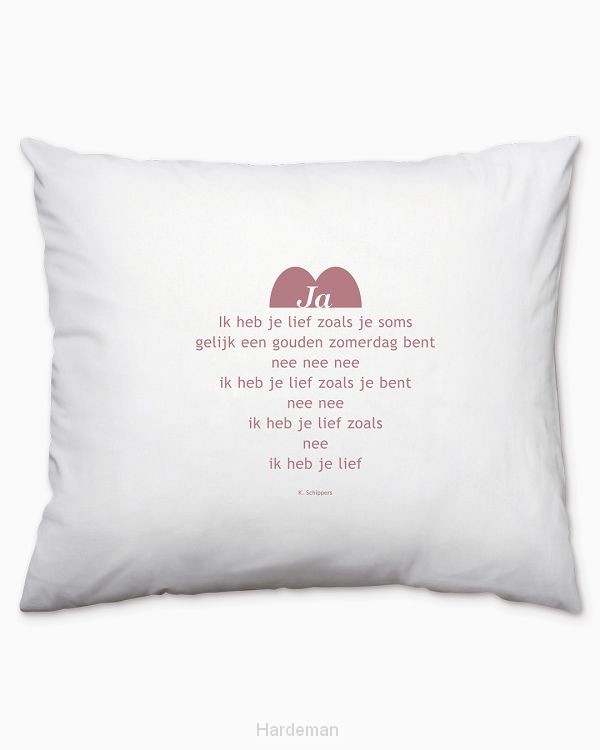 Plint kussensloop 'Ja' K. Schippers
