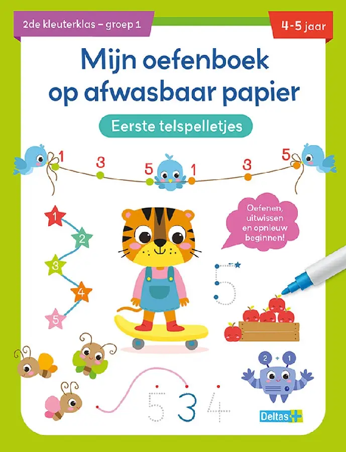 Mijn oefenboek op afwasbaar papier / Eerste telspelletjes 4-5 jaar