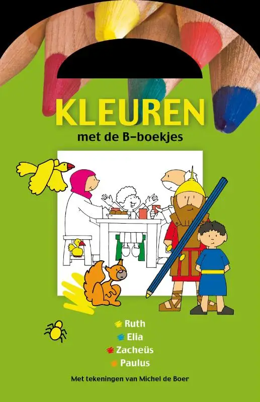 Kleurboek B-boekje groen met handvat