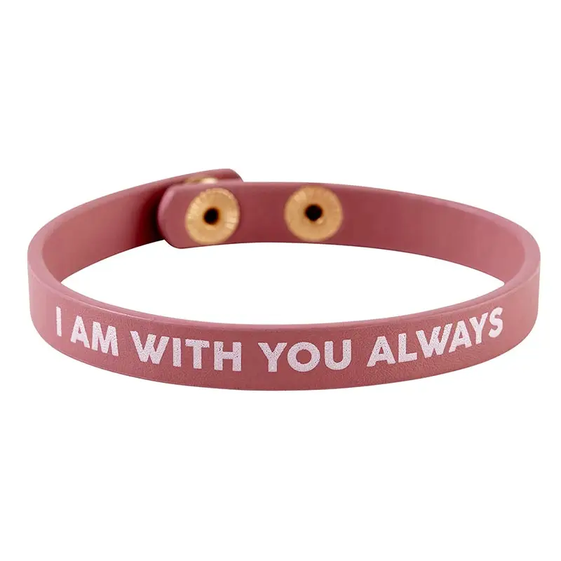 Leather snap bracelet I am with you alw
