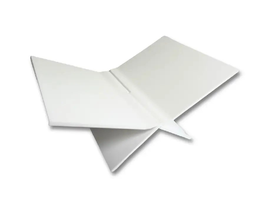 Boekenstandaard perspex middel design mat wit