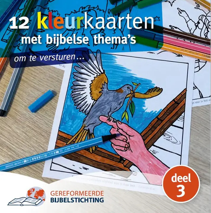 12 kleurkaarten dl3 met Bijbelse thema's