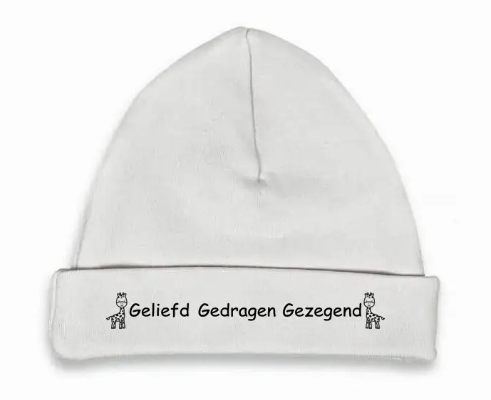 Babymutsje wit/zwart 62-68 Geliefd gedra