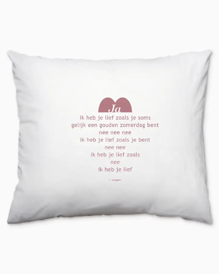 Plint kussensloop 'Ja' K. Schippers