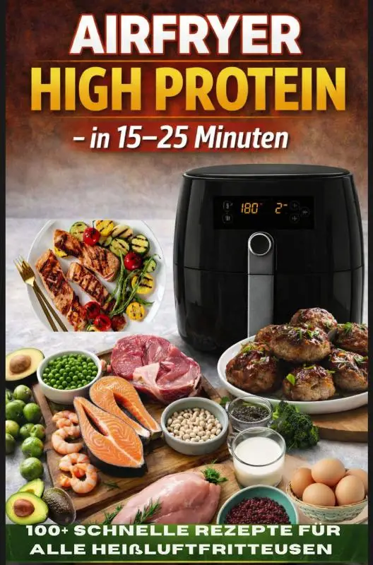 Airfryer High Protein - in 15-25 Minuten 100+ schnelle Rezepte für alle Heißluftfritteusen - inkl. Nährwertangaben