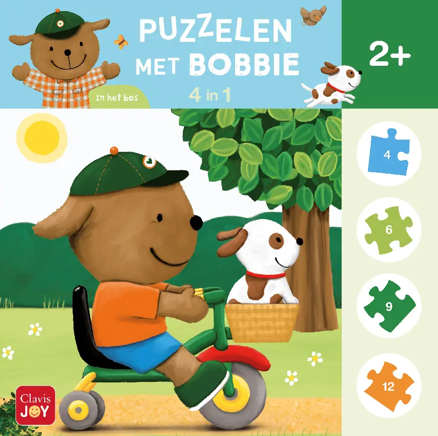 Puzzelen met Bobbie. 4-in-1-puzzel In het bos