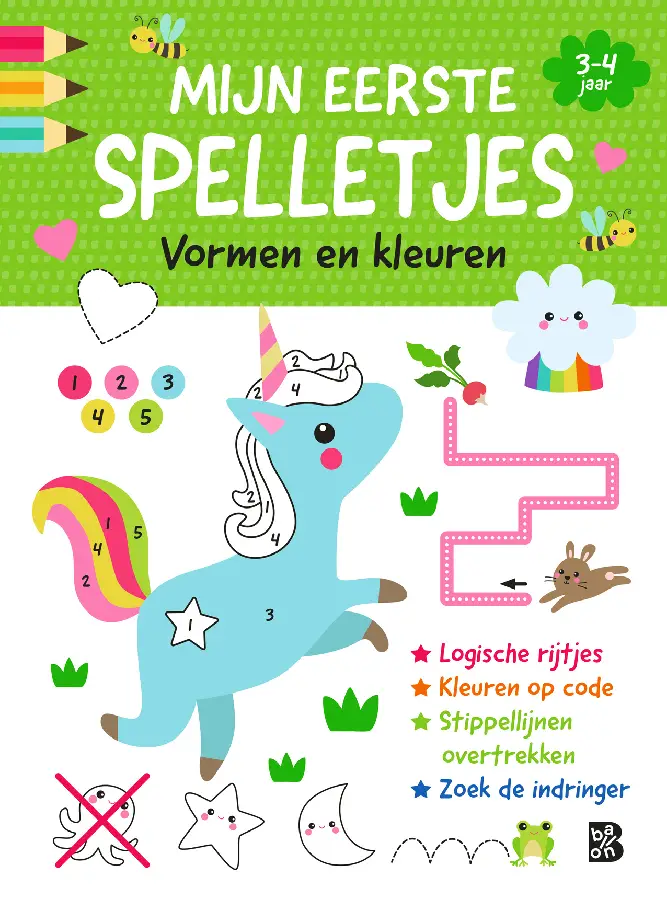 Mijn eerste spelletjesblok 3-4 jaar: Vormen en kleuren