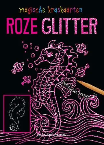 Magische kraskaarten: roze glitter