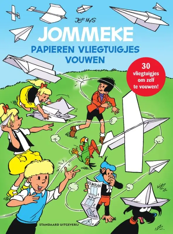 Papieren vliegtuigjes vouwen met Jommeke