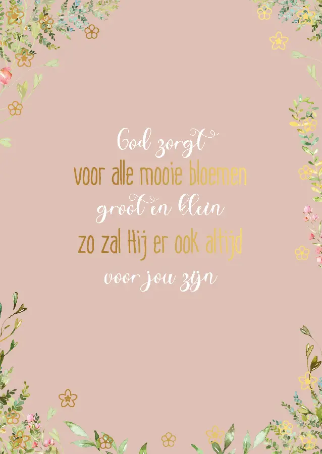 Poster A4 God zorgt voor ...