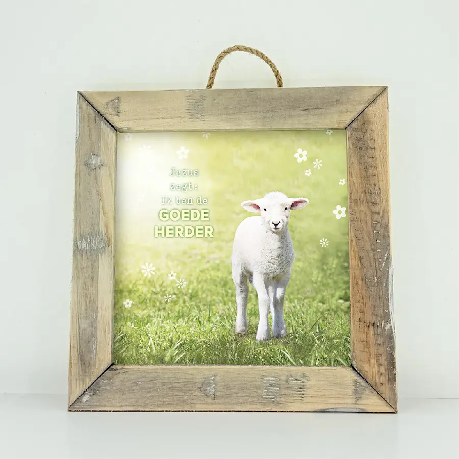 Schilderij vierkant Jezus zegt