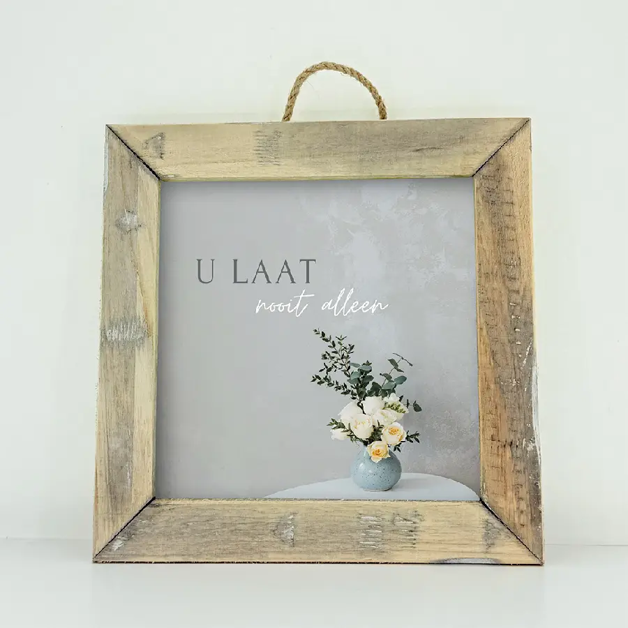 Schilderij vierkant U laat nooit alleen