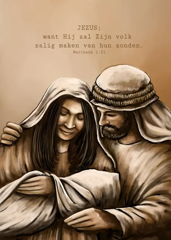 Poster A5 JEZUS; want Hij zal Zijn volk