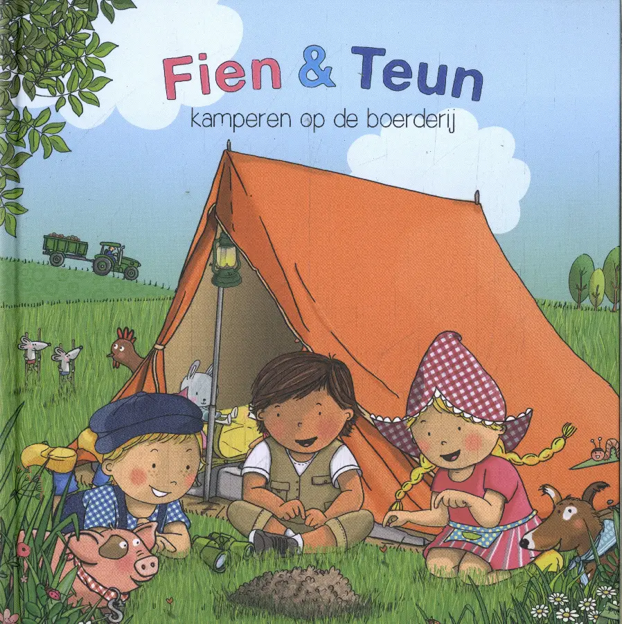 Fien en Teun Kamperen op de boerderij
