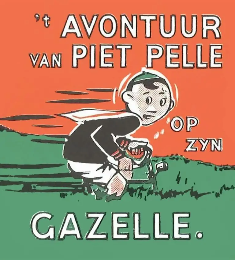 Piet Pelle op zijn Gazelle