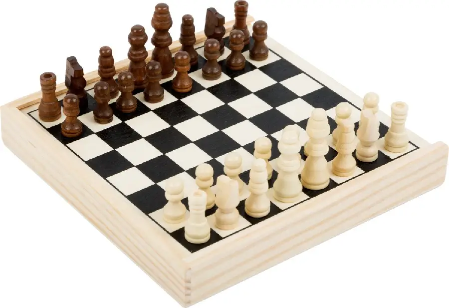 Schaakspel compact formaat 15x15x2cm