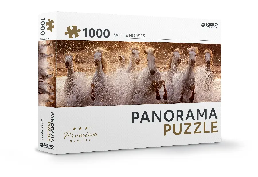 Rebo legpuzzel panorama 1000 stukjes - White horses