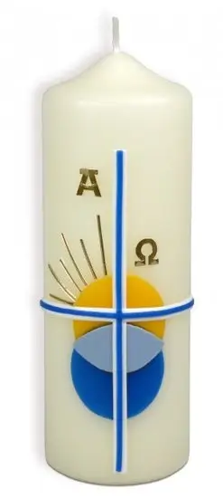 Kaars  Alpha en Omega 17cm