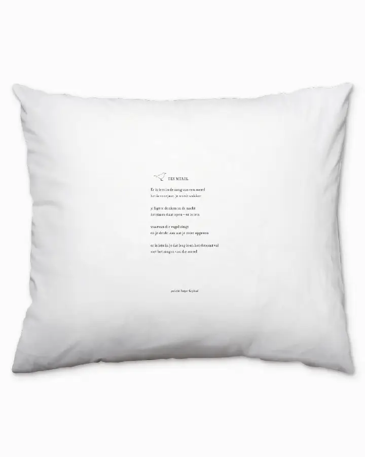 Plint kussensloop 'Een merel' Rutger Kopland