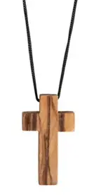 Kruis aan koord olijfhout 3.5x2 cm